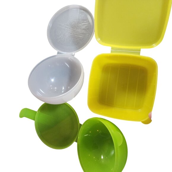 Tupperware Forget me Nots Cheese Tomatos Green/Yellow/White - Picture 4 of 4